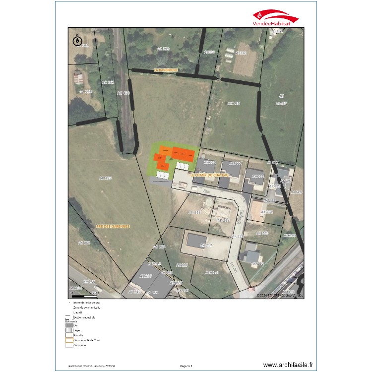 La Chataigneraie - projet HI 8 logts-8T2. Plan de 0 pièce et 0 m2