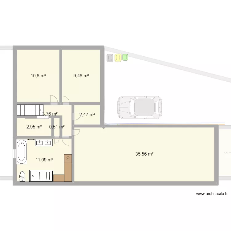 Maison Arthies d&eacute;tails. Plan de 
