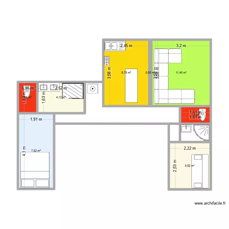 MAISON. Plan de 8 pièces et 41 m² MAISON. Plan de 8 pièces et 41 m²