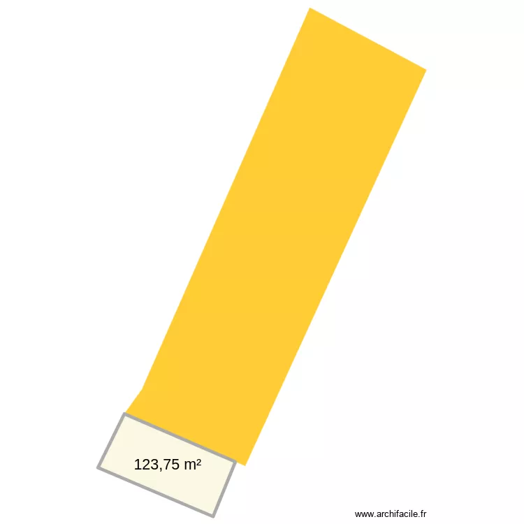 Maison Jardin arriere. Plan de 1  et 124 m²