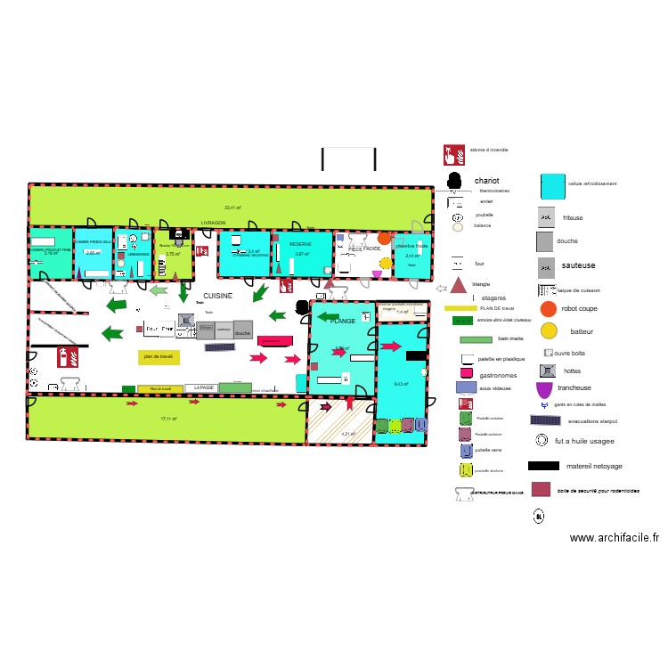 ma cuisine 4. Plan de 13 pièces et 85 m2