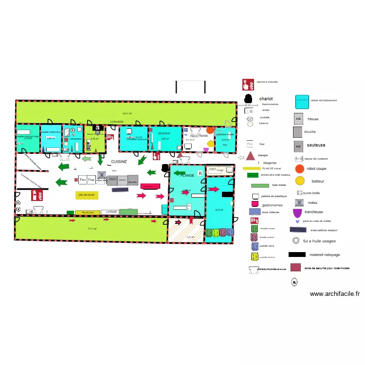 ma cuisine 4. Plan de 13  et 85 m²