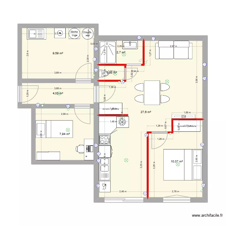 loc marmande 4. Plan de 7  et 63 m²