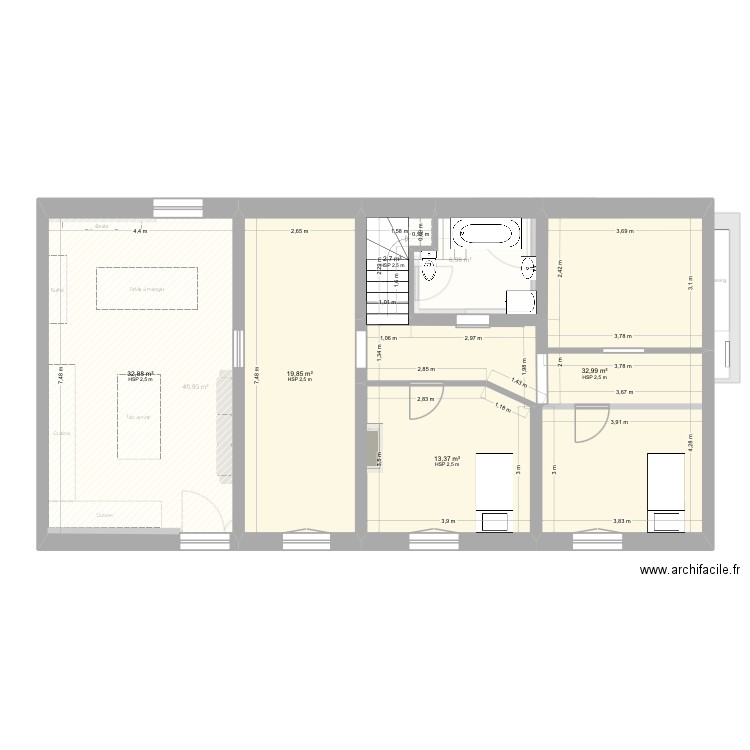 Plan mis à jour Moncrabeau. Plan de 12 pièces et 204 m2