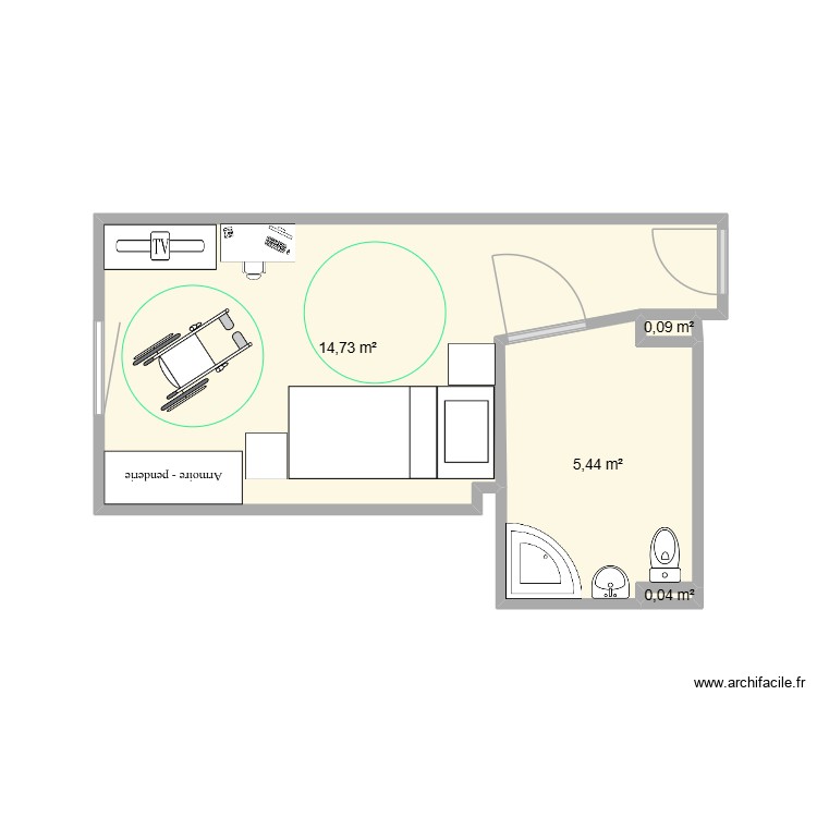 Chambre R&eacute;sidence BLR. Plan de 0 pièce et 0 m2