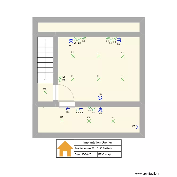 IMPLANTATION JUSTINE 4. Plan de 