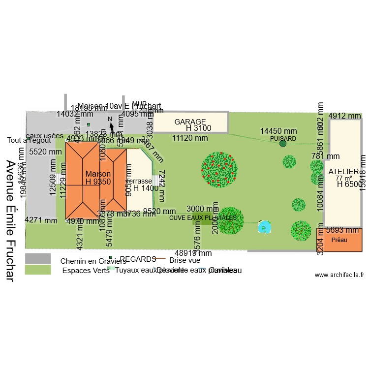 PLAN DE MASSE TERRASSE APRES V2. Plan de 2 pièces et 108 m2