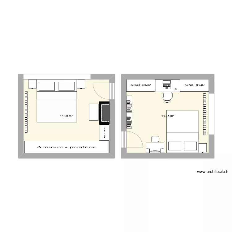Chambre parents. Plan de Chambre parents. Plan de