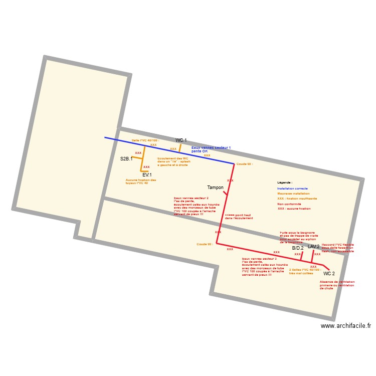 M. GOUNON (UCHAUX). Plan de 2 pièces et 234 m2