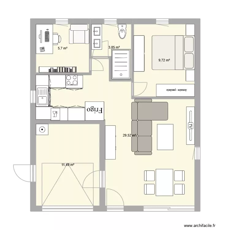 maison 2. Plan de 5 Pièces et 60 m² maison 2. Plan de 5 Pièces et 60 m²