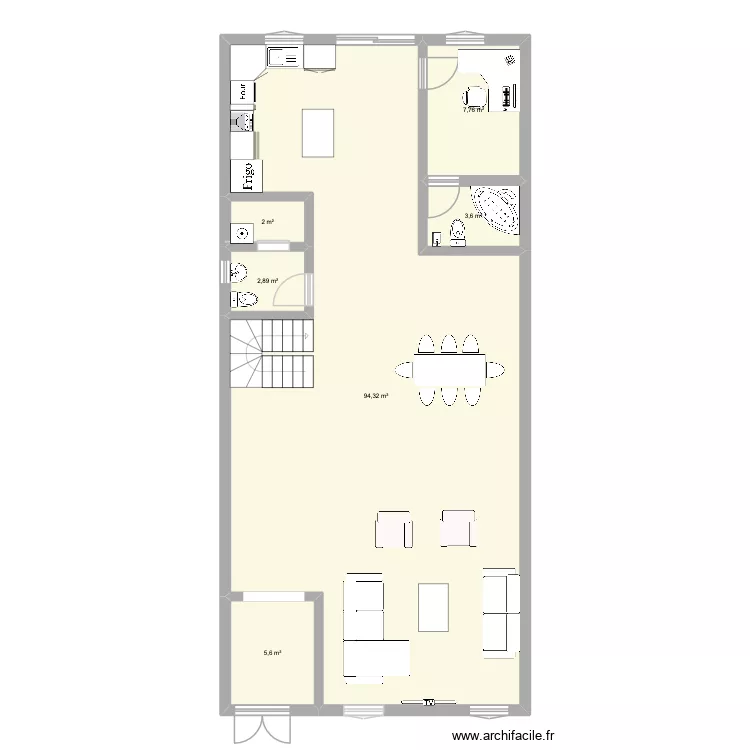 cottage. Plan de 6  et 116 m²