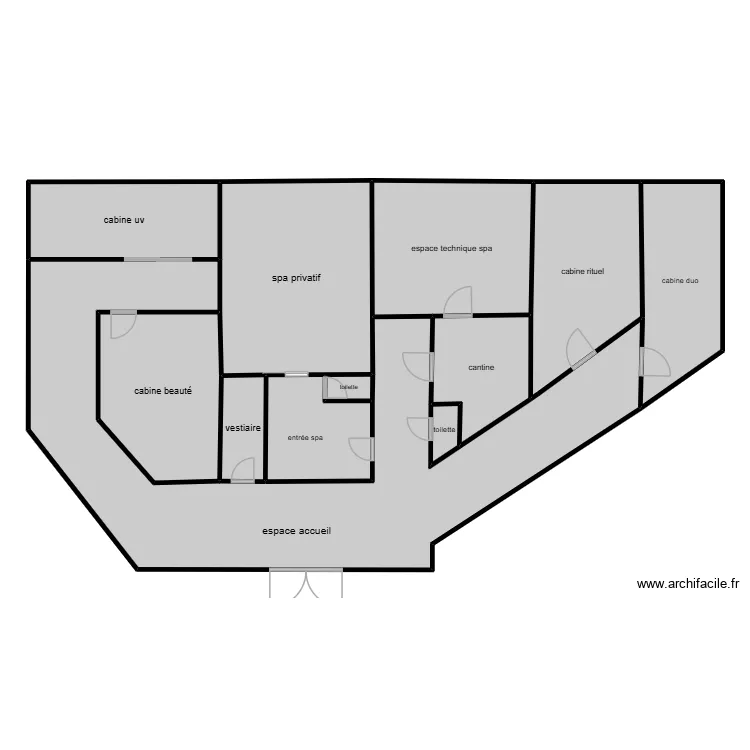 spa. Plan de 12  et 281 m²