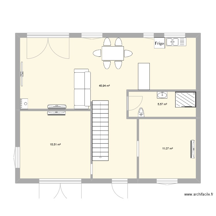 fougeres 3. Plan de 4 pièces et 78 m2