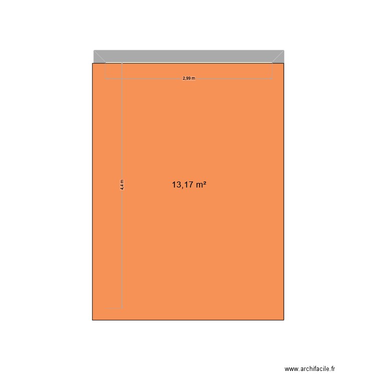 Cagibi. Plan de 1 pièce et 13 m2