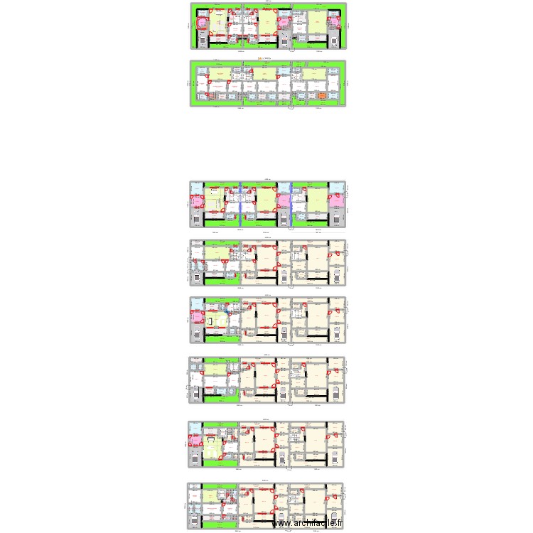 Jacqueville duplex VFlush. Plan de 301 pièces et 4141 m2