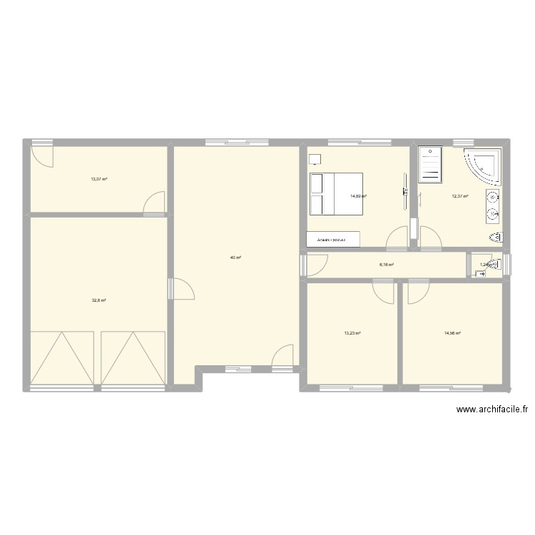 PANILLEUSE. Plan de 9 pièces et 148 m2