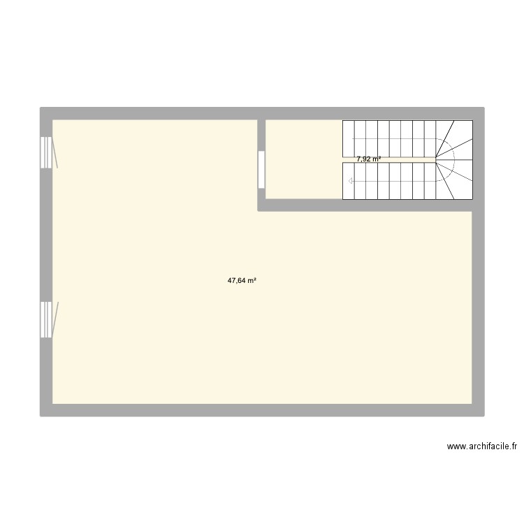 Grenier - EXISTANT. Plan de 2 pièces et 56 m2