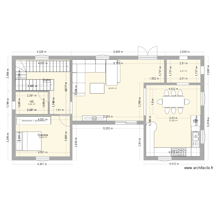 shifa 2. Plan de 16 pièces et 171 m2