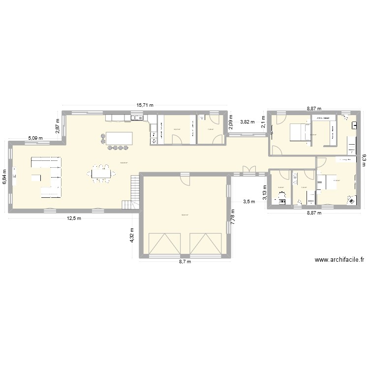 sormonne3. Plan de 8 pièces et 280 m2