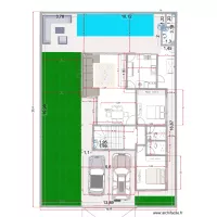 Plan Rez de chaussée avec mésures-révisé- salon révisé- alignement CU-extension parking-amenagement extérieur