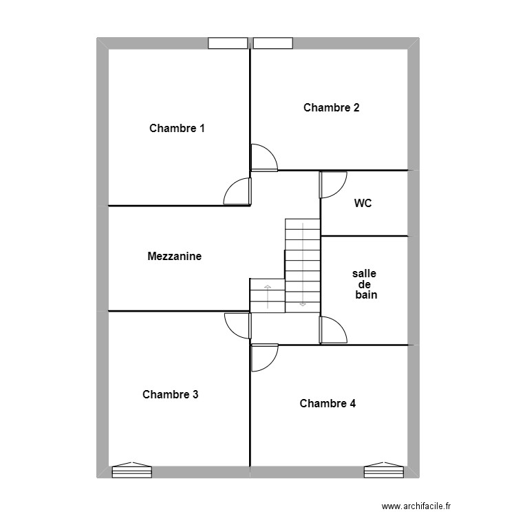 R+1 rachid 2. Plan de 7 pièces et 66 m2