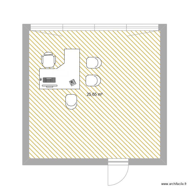 Jérome CSV. Plan de 1 pièce et 26 m2