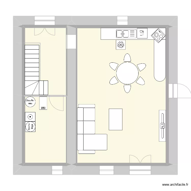 la maison, l'amm&eacute;nagement porte Cuisine. Plan de 