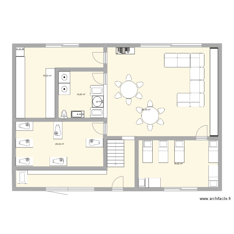 PROJET CRECHE RDC 2E CHOIX. Plan de 5 pièces et 136 m2