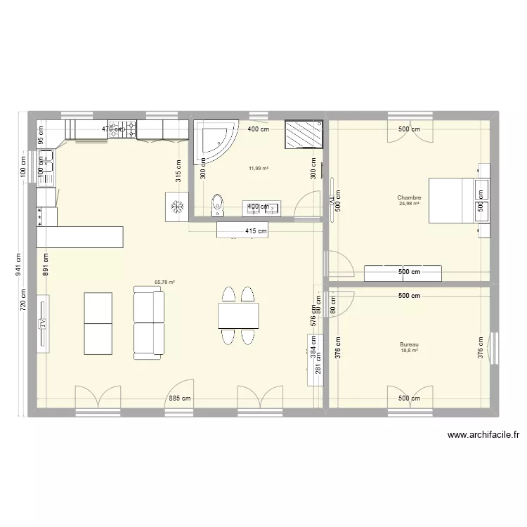 simple plain pied. Plan de 