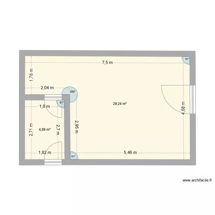 reserve 1951. Plan de 2  et 34 m²