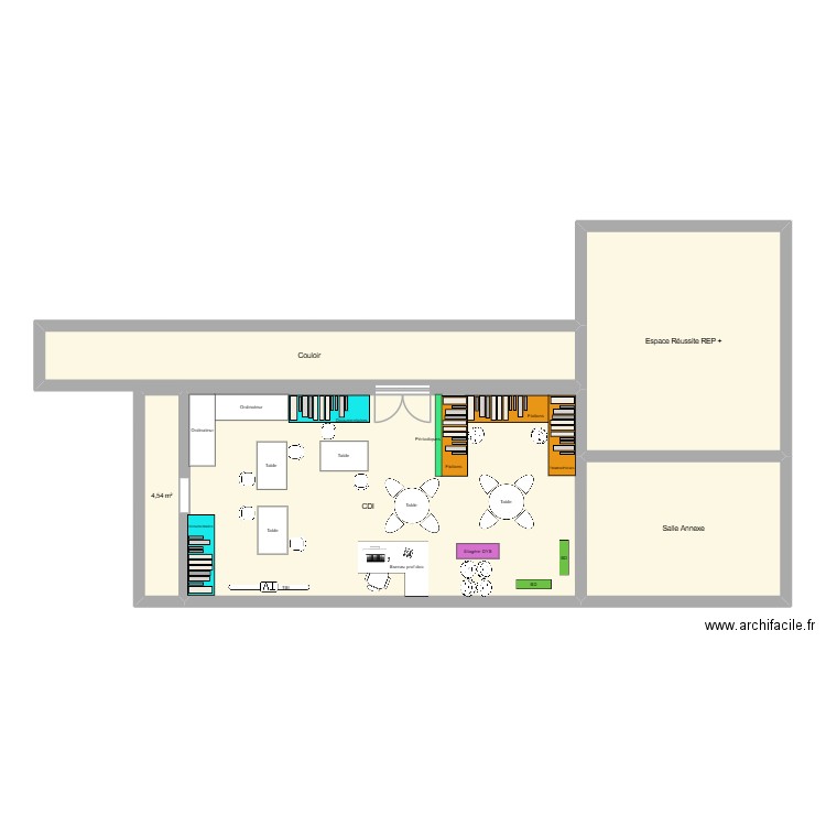 CDI Jean Lamour. Plan de 5 pièces et 115 m2
