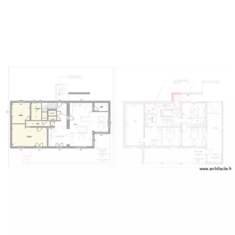 2 Ch Amandiers ELEC R+1. Plan de 9  et 134 m²
