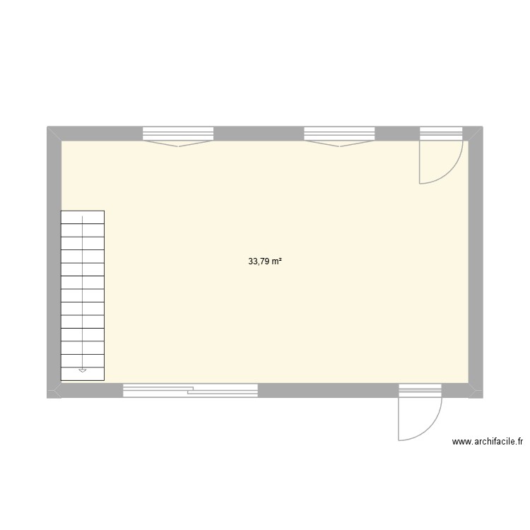 Projet 1 Ecquetot. Plan de 1 pièce et 34 m2