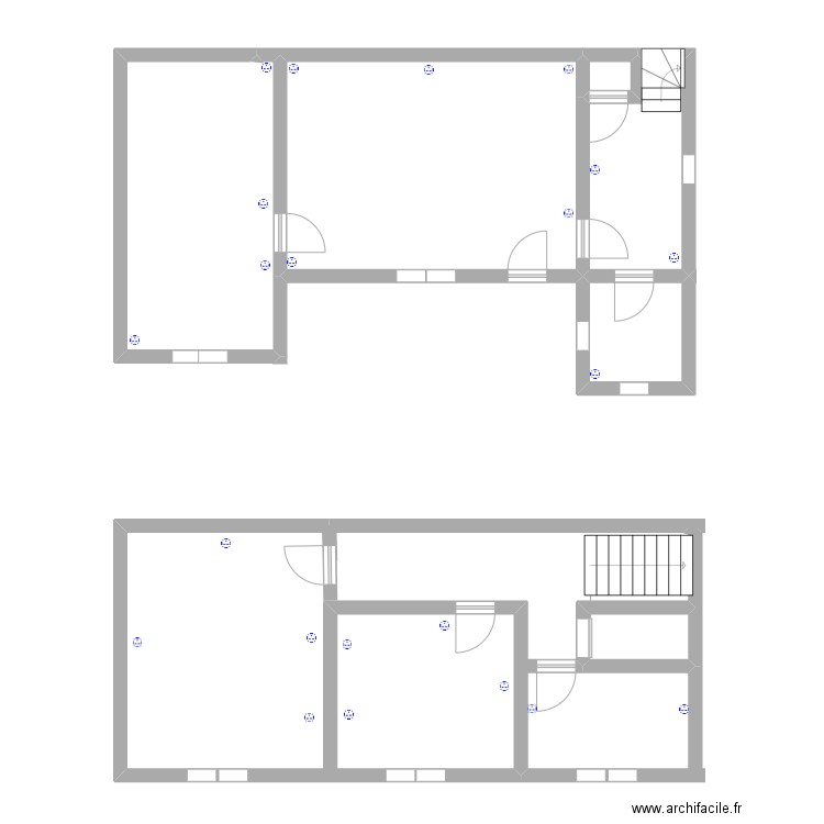 plan maison. Plan de 6 pièces et 57 m2