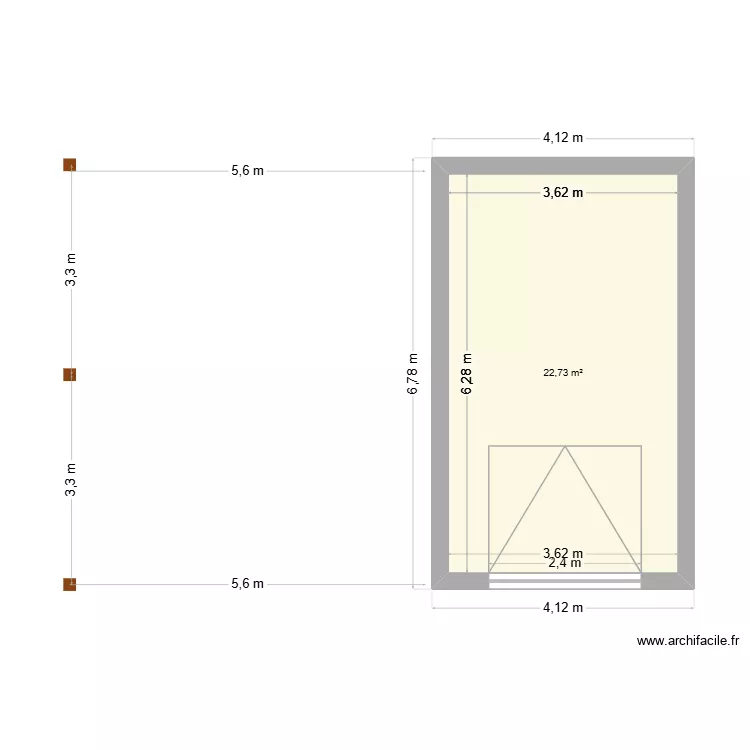 Plan de niveau. Plan de 1 et 23 m² Plan de niveau. Plan de 1 et 23 m²