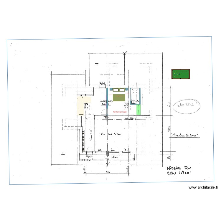 MEZZA SAMOENS variante chambre 18/3. Plan de 0 pièce et 0 m2