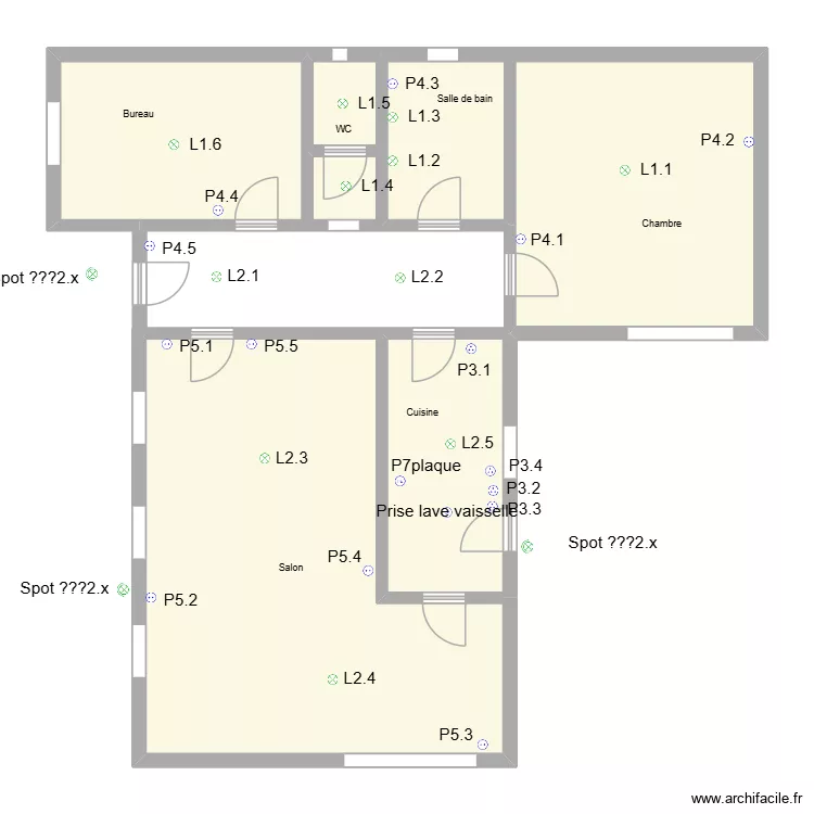 maison. Plan de 6  et 96 m²