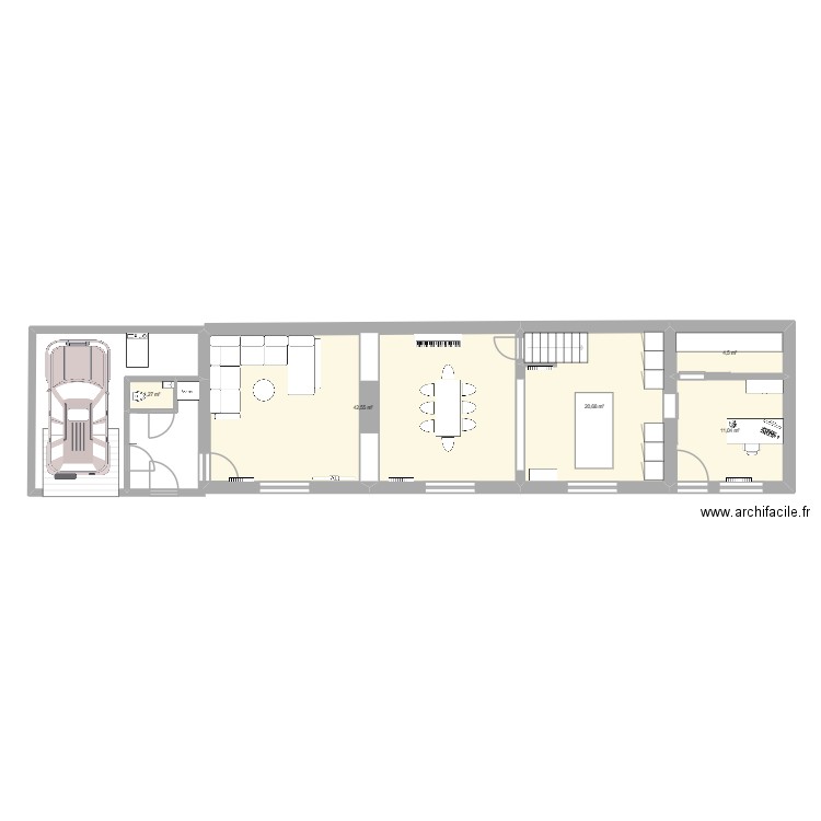 Ramegnies plage - cocoon. Plan de 5 pièces et 80 m2