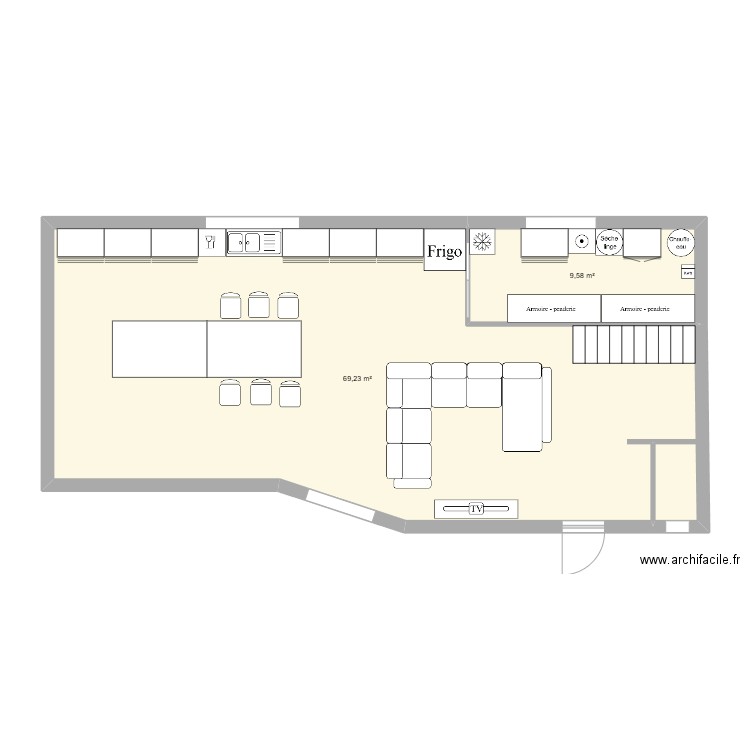 piece de vie. Plan de 0 pièce et 0 m2