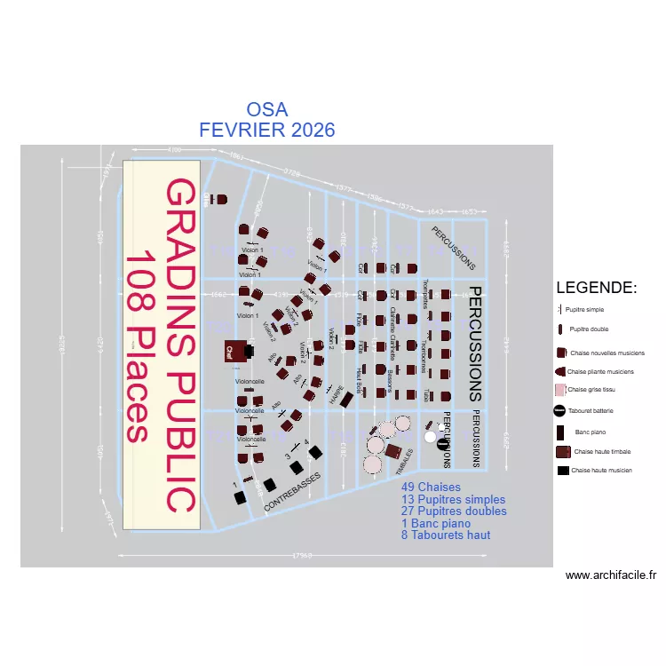 Plateau Symphonique F&eacute;vrier 2026. Plan de 