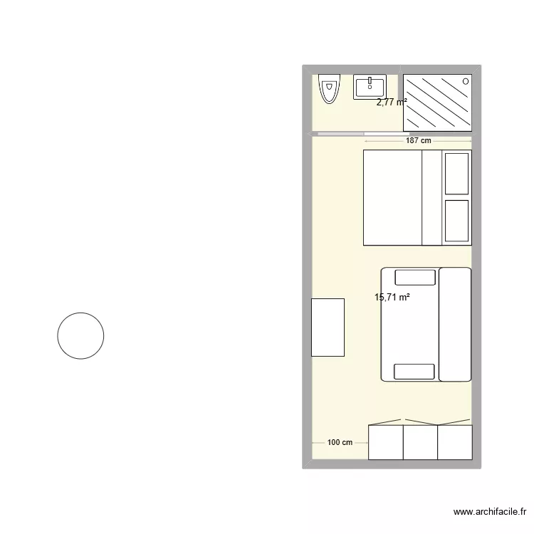 studio. Plan de 