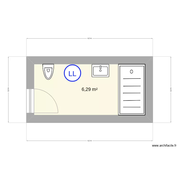 TEF RDC. Plan de 1  et 6 m²