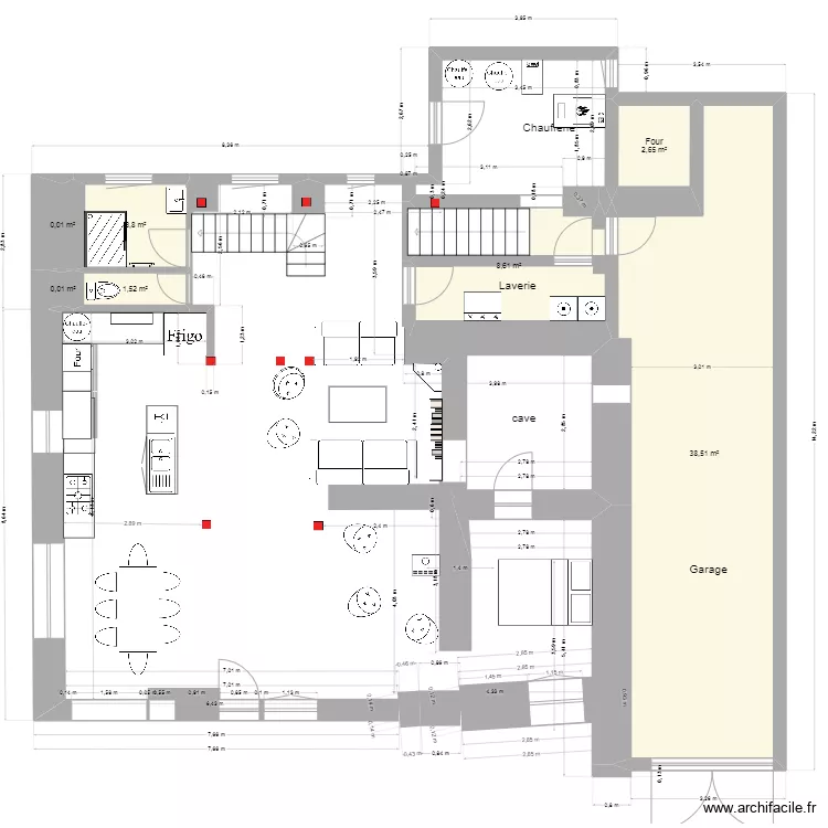 Projet RDC cuisine. Plan de 