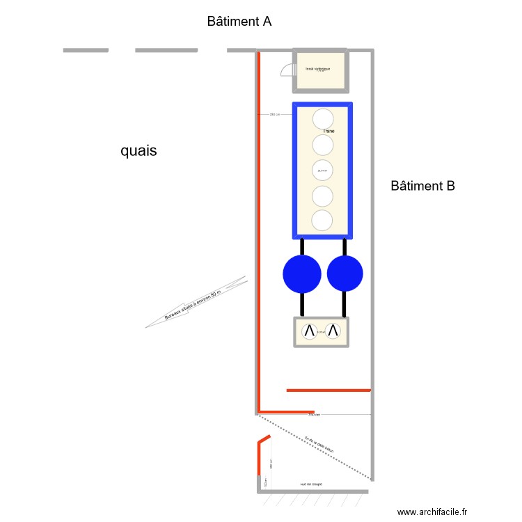 Ferme de la Motte. Plan de 3 pièces et 43 m2