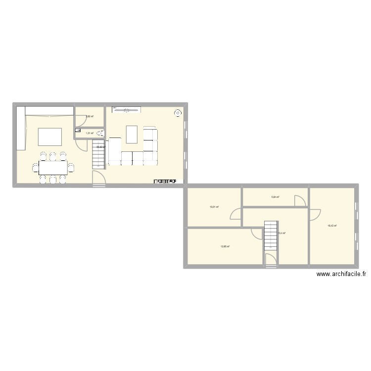 MAISON GAGES BAS. Plan de 8 pièces et 119 m2