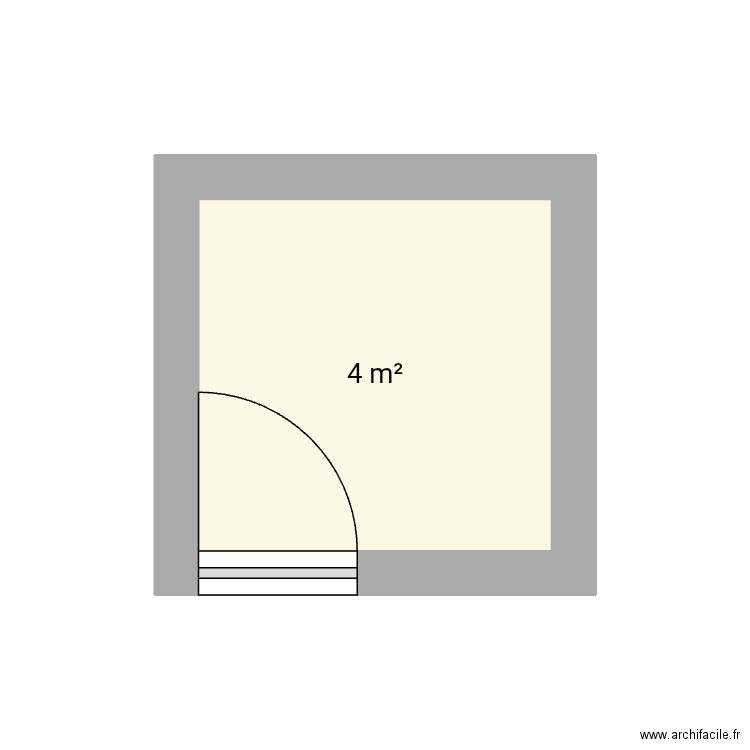 Abri de jardin. Plan de 1 pièce et 4 m2