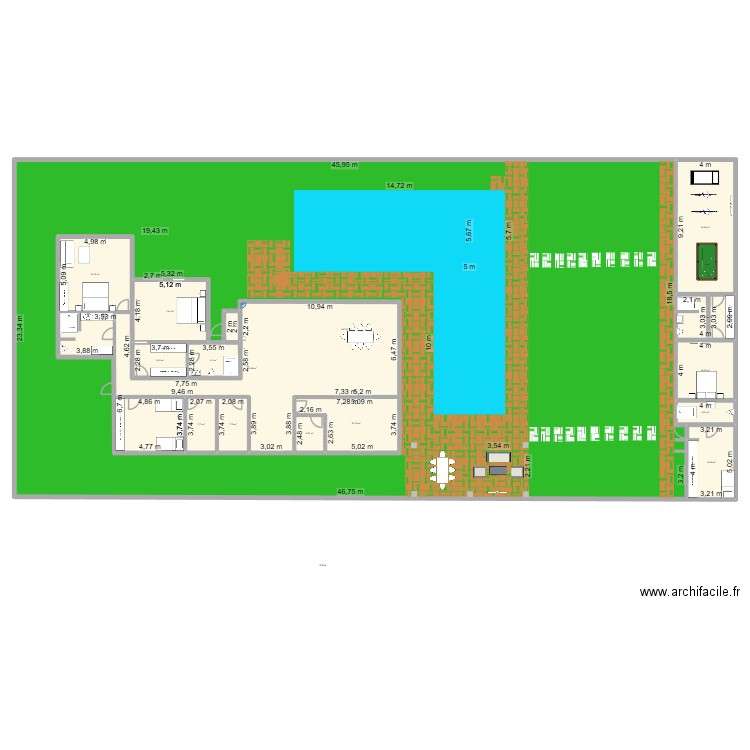 Evasion 3. Plan de 16 pièces et 1399 m2