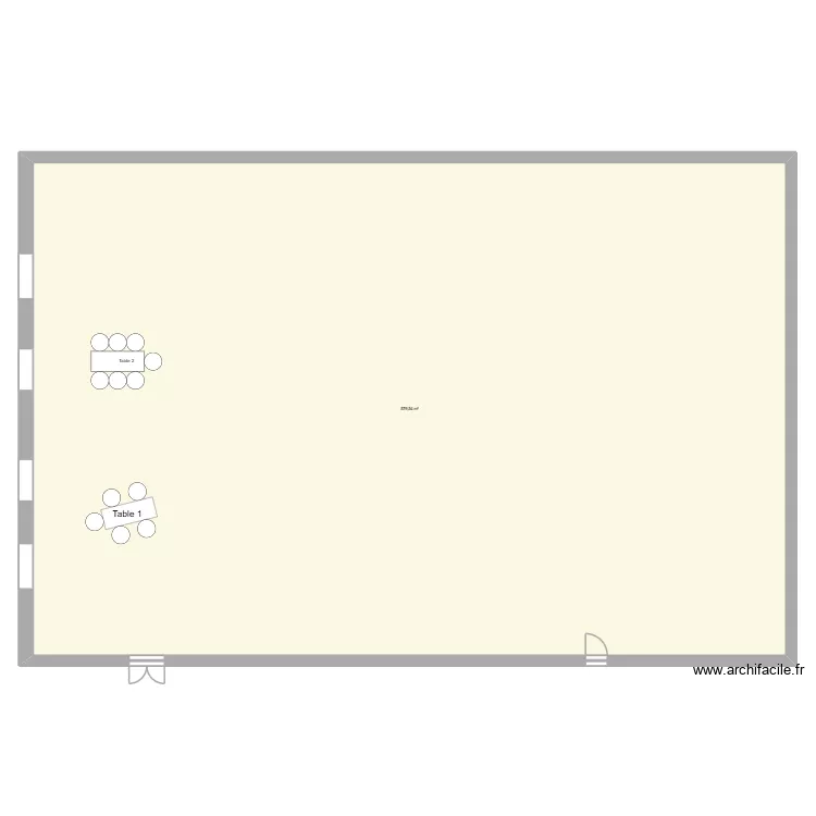 salle de marriage. Plan de 1  et 580 m²