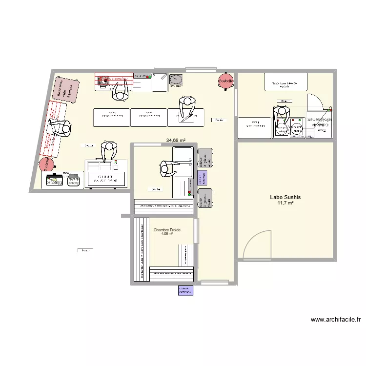 Labo Lyon Félix V5. Plan de 3 et 50 m² Labo Lyon Félix V5. Plan de 3 et 50 m²