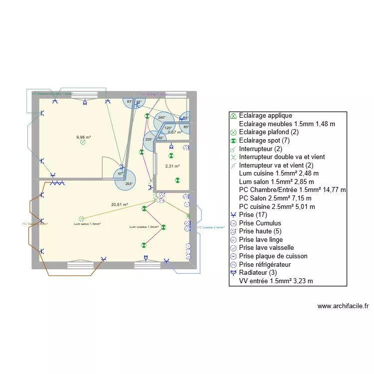 Plan Soucieu (pas &agrave; l\'&eacute;chelle). Plan de 4  et 33 m²
